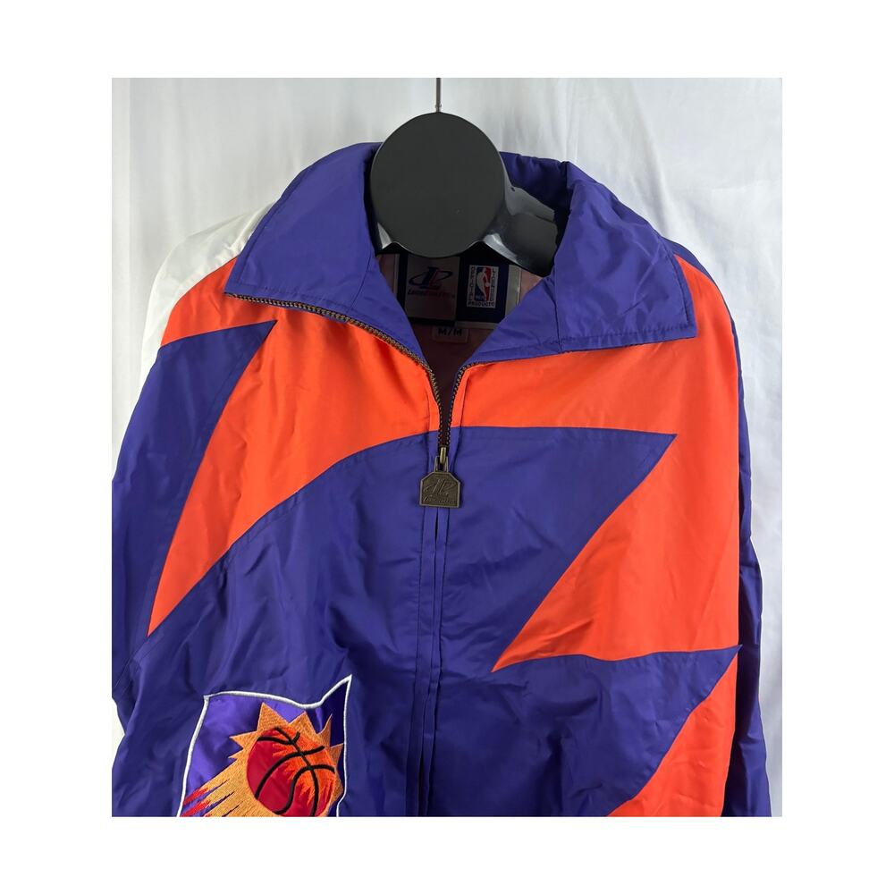 NWT Vtg 90s NBA Phoenix Suns Logo Athletic Sharktooth Windbreaker Jacket Mens M‎ - Picture 11 of 16